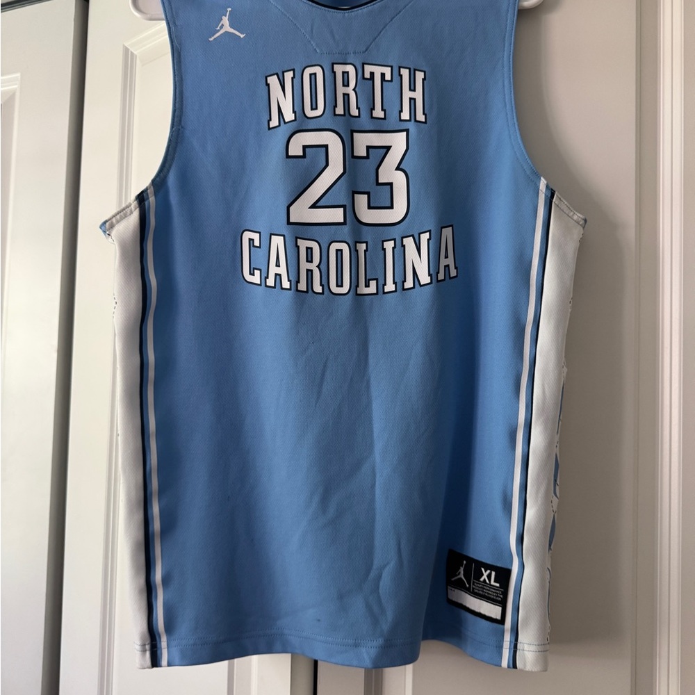 Jordan Blue and White Basketball Jersey